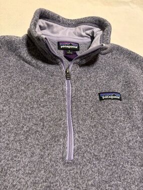 Patagonia Women’s Better Sweater Fleece Light Purple Jacket 1/4 Zip Small EUC